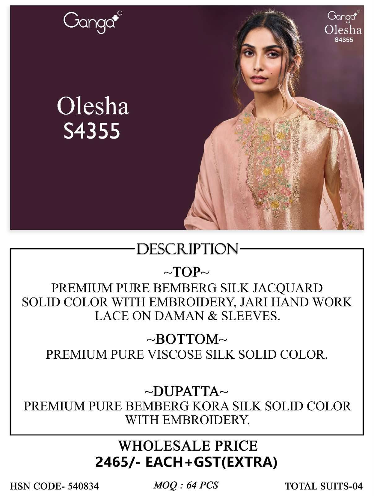 OLESHA 4355 Series By GANGA FASHION Stylish Beautiful Colourful Silk Dresses At Wholesale Price